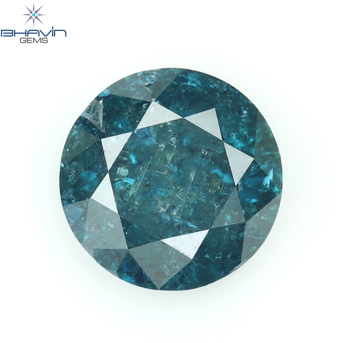 0.81 CT ラウンド ダイヤモンド 天然ダイヤモンド ブルー カラー I3 クラリティ (5.88 MM)