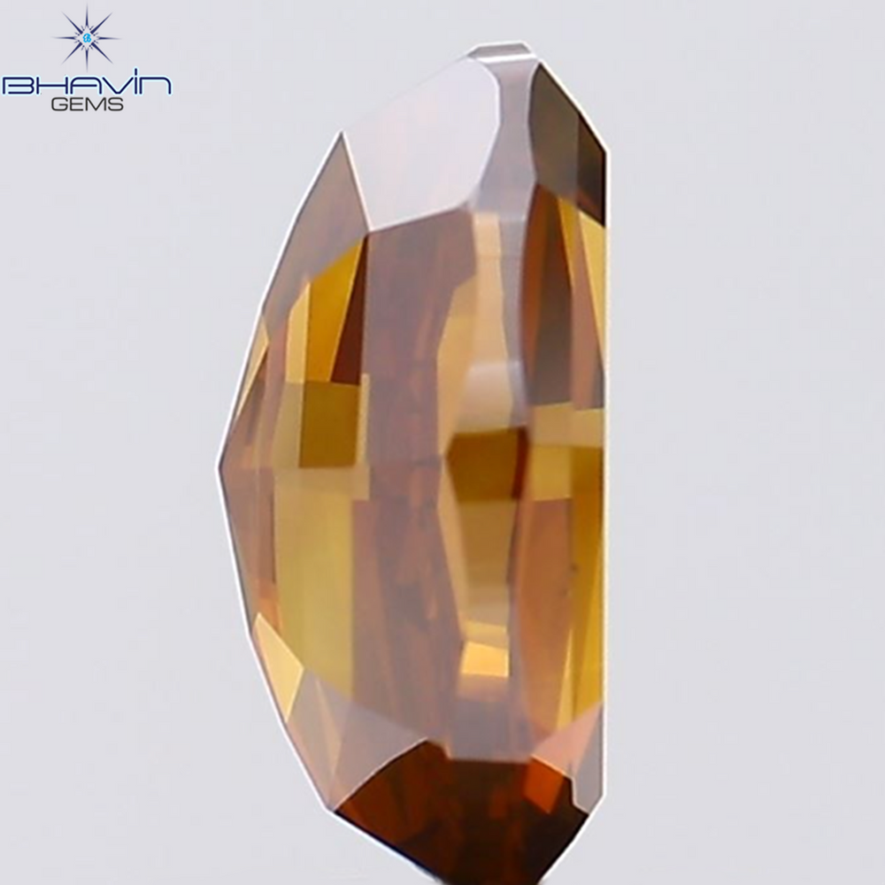 0.63 CT オーバルシェイプ ナチュラル ダイヤモンド オレンジ色 SI2 クラリティ (6.04 MM)