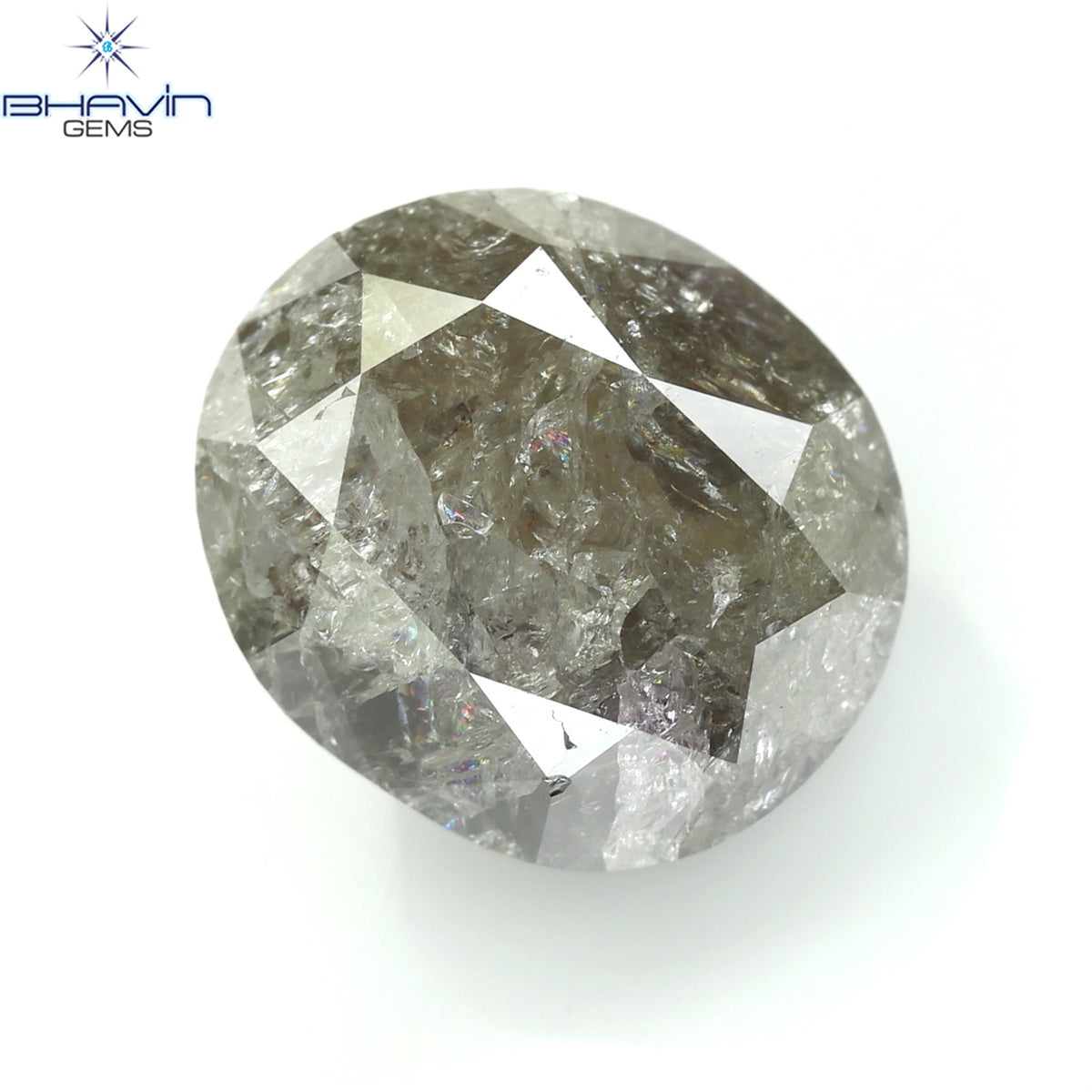 4.92 CT オーバル シェイプ ナチュラル ルース ダイヤモンド ピンク カラー I3 クラリティ (9.76 MM)