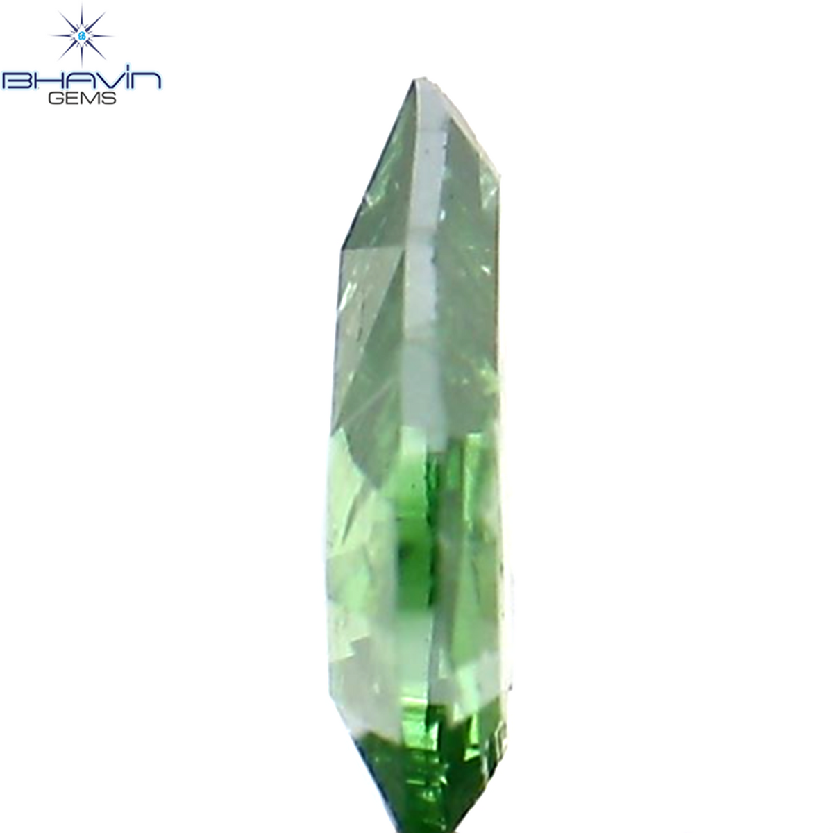 0.23 CT ペアシェイプ ナチュラル ダイヤモンド グリーン カラー I2 クラリティ (6.27 MM)