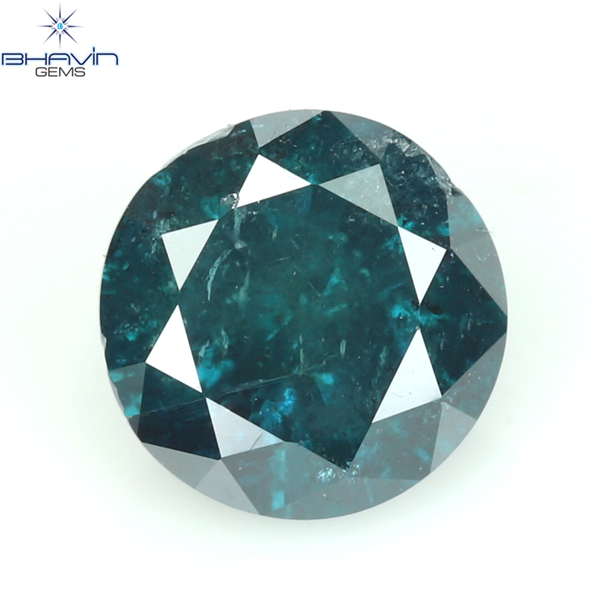0.54 CT Natural Round Diamond Enhanced Blue Color Clarity I3 (5.00 MM)