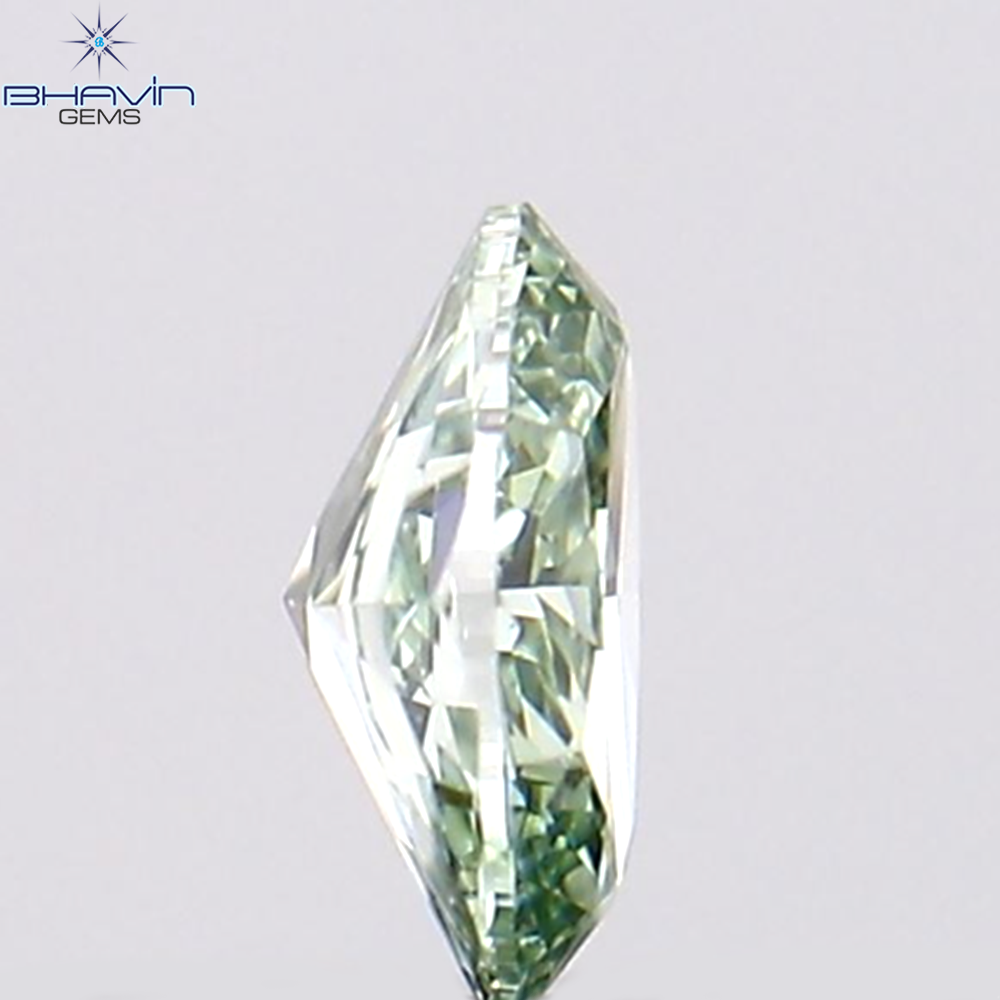 0.07 CT Natural Oval Diamond Enhanced Greenish Blue Color Clarity VS1 (3.08 MM)