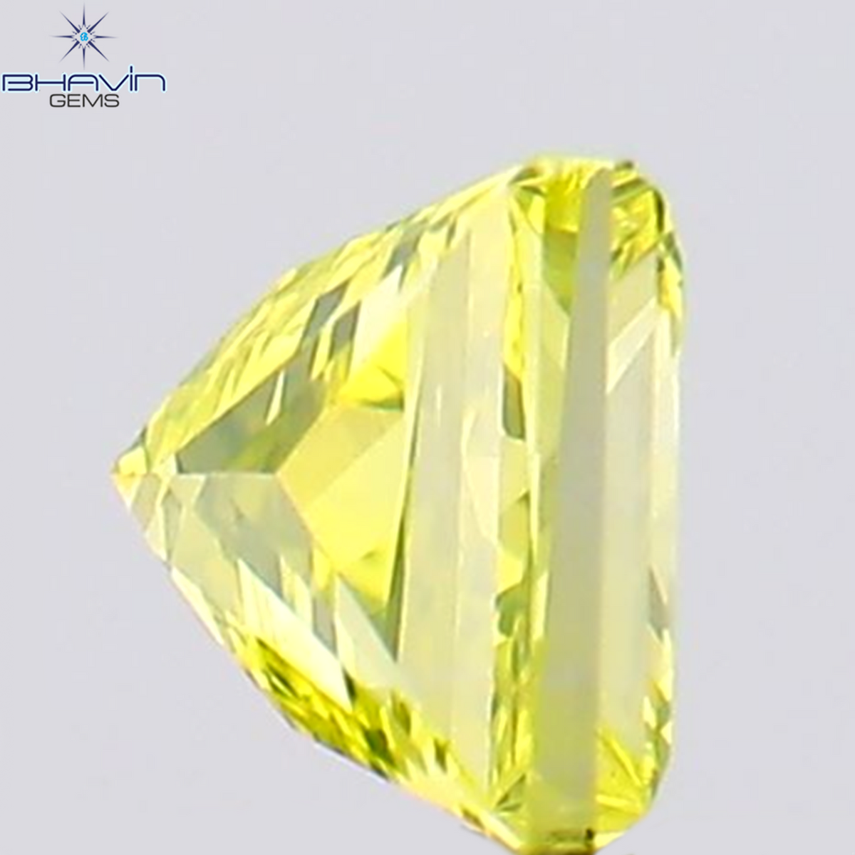 0.14 CT プリンセス シェイプ 天然ダイヤモンド 緑がかった黄色 VS1 クラリティ (2.87 MM )