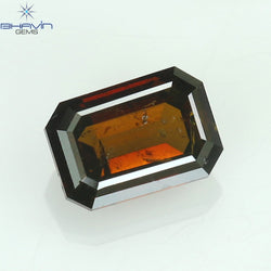 0.42 CT Emerald Diamond Cognac Color Clarity SI2 (4.88 MM)