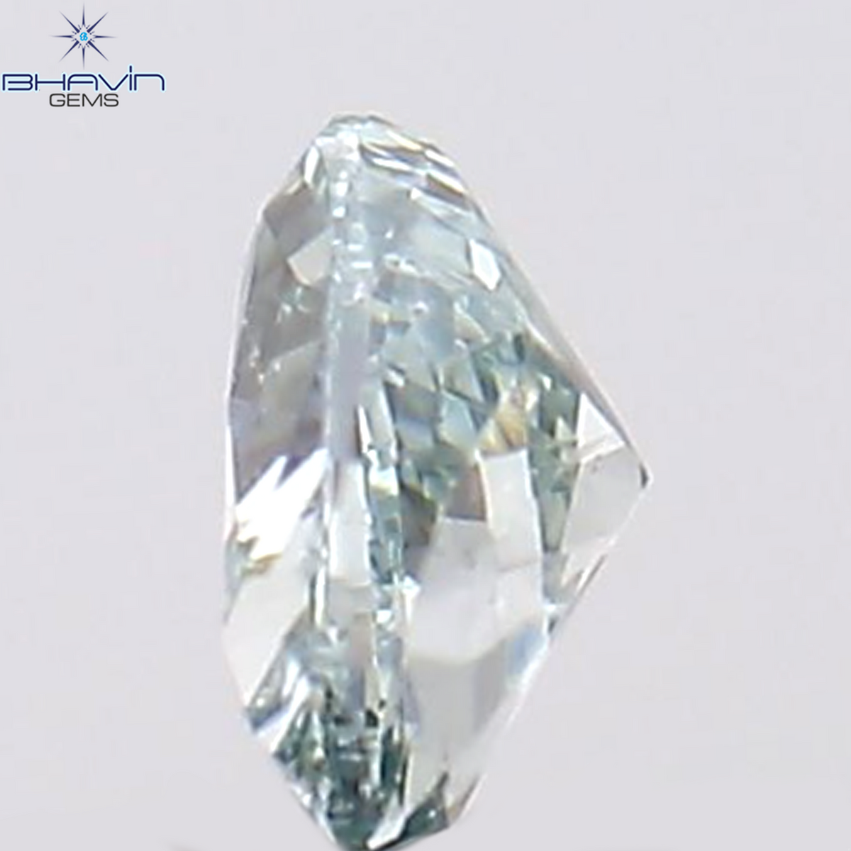 0.07 CT Natural Heart Diamond Enhanced Greenish Blue Color Clarity SI1 (2.65 MM)