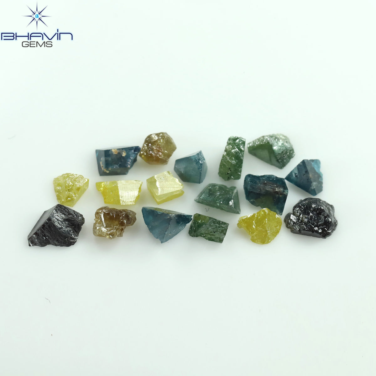 7.79 CT/38 Pcs Natural Rough Diamond Enhanced Mix Fancy Color Clarity I3 (3.89 MM)