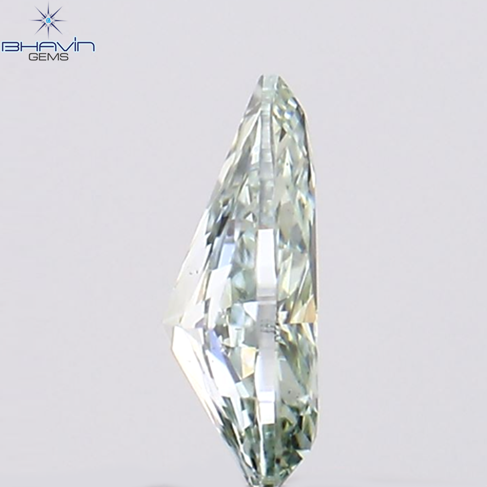 0.15 CT Natural Pear Diamond Enhanced Bluish Green Color Clarity VS2 (4.58 MM)