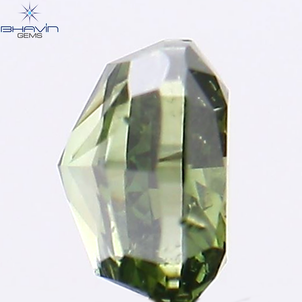 0.28 CT Cushion Shape Natural Loose Diamond Enhanced Green Color SI2 Clarity (3.68 MM)