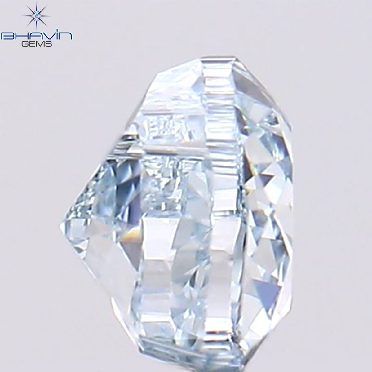 0.44 CT ハート シェイプ ナチュラル ダイヤモンド エンハンスト グリーニッシュ ブルー カラー VS1 クラリティ (4.50 MM)