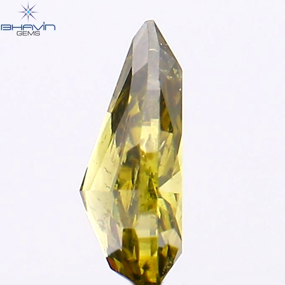 0.26 CT Natural Pear Diamond Enhanced Green Color Clarity SI2 (5.54 MM)