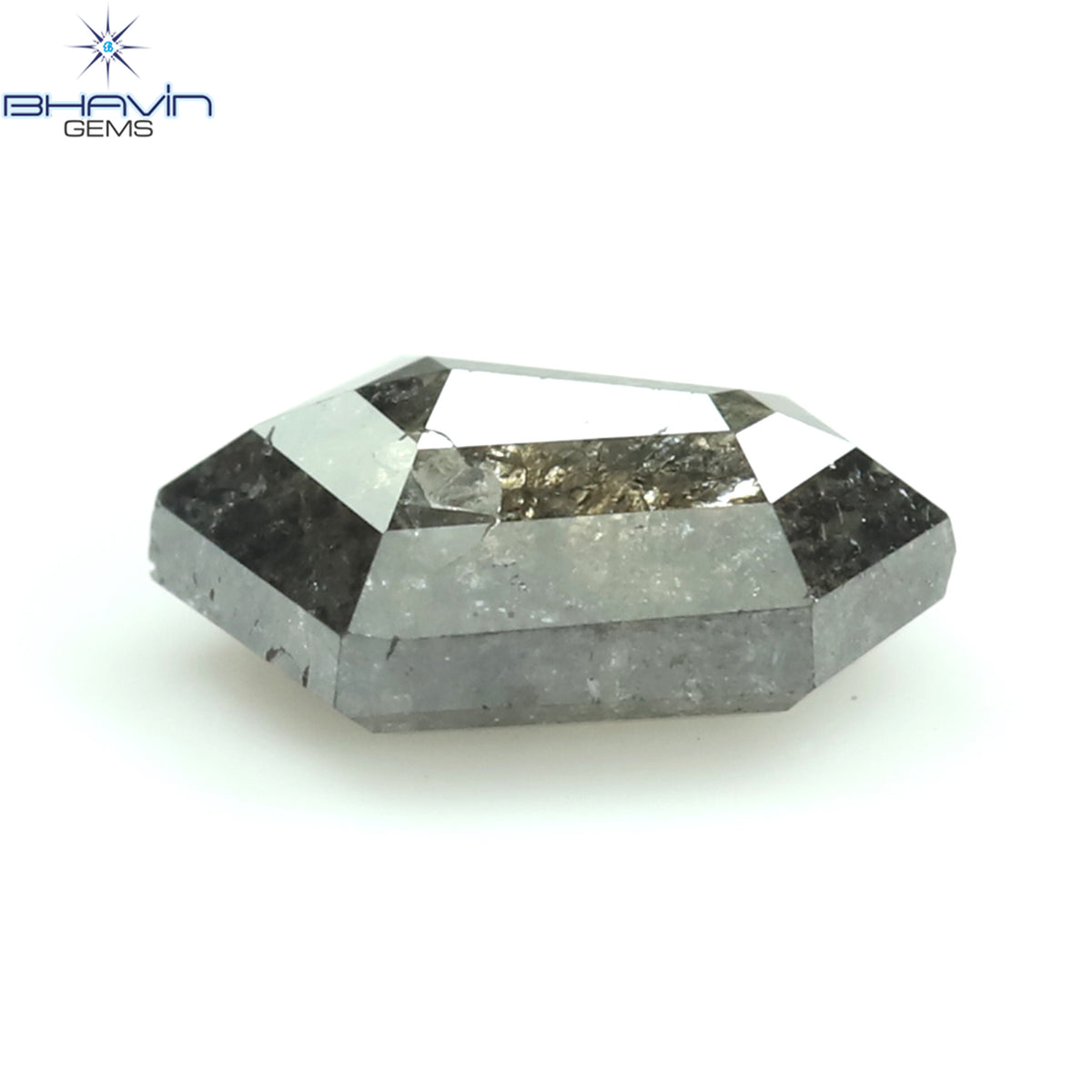 0.52 CT シールド シェイプ ナチュラル ルース ダイヤモンド ソルト アンド ペッパー カラー I3 クラリティ (6.15 MM)
