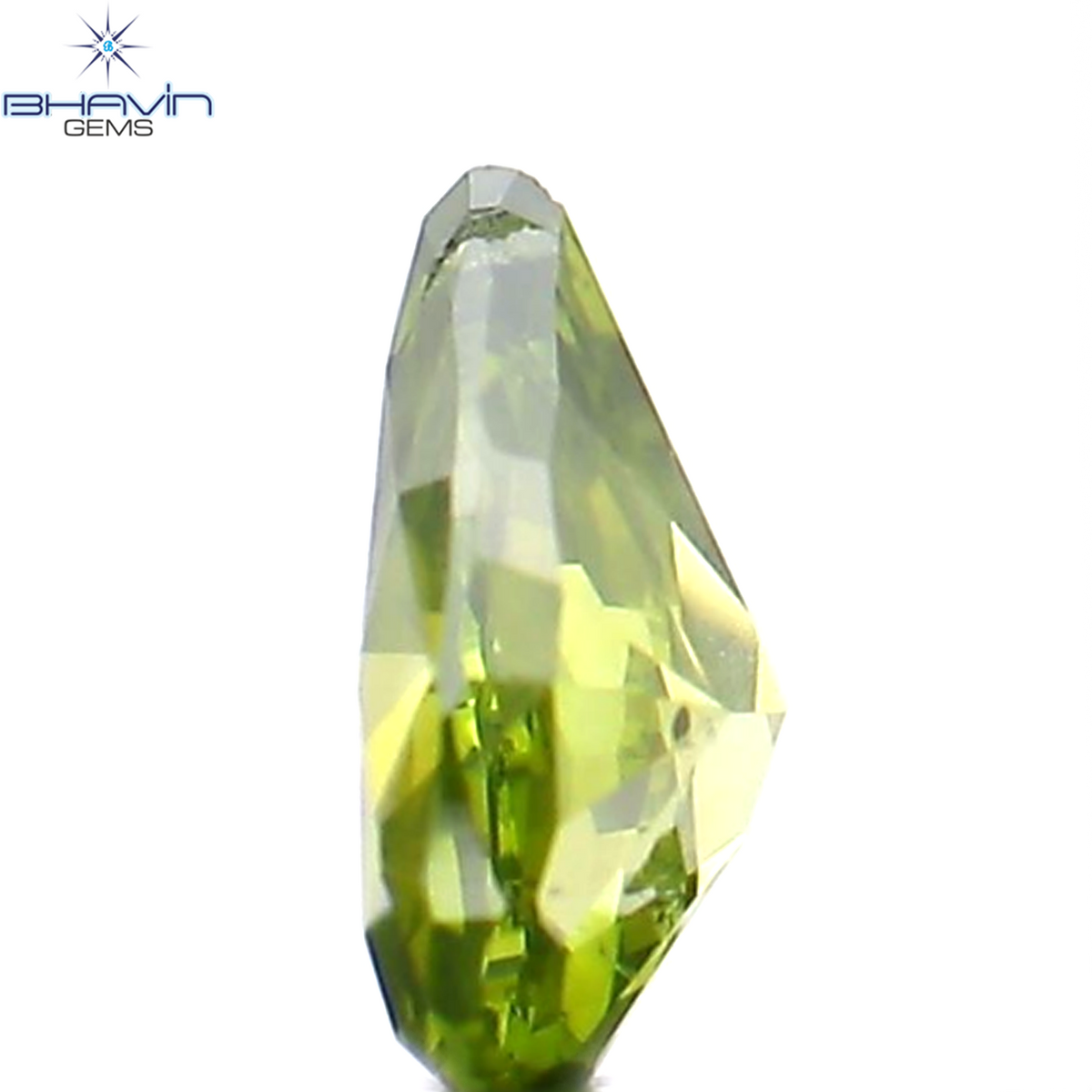 0.15 CT Natural Pear Diamond Enhanced Green Color Clarity SI1 (4.12 MM)