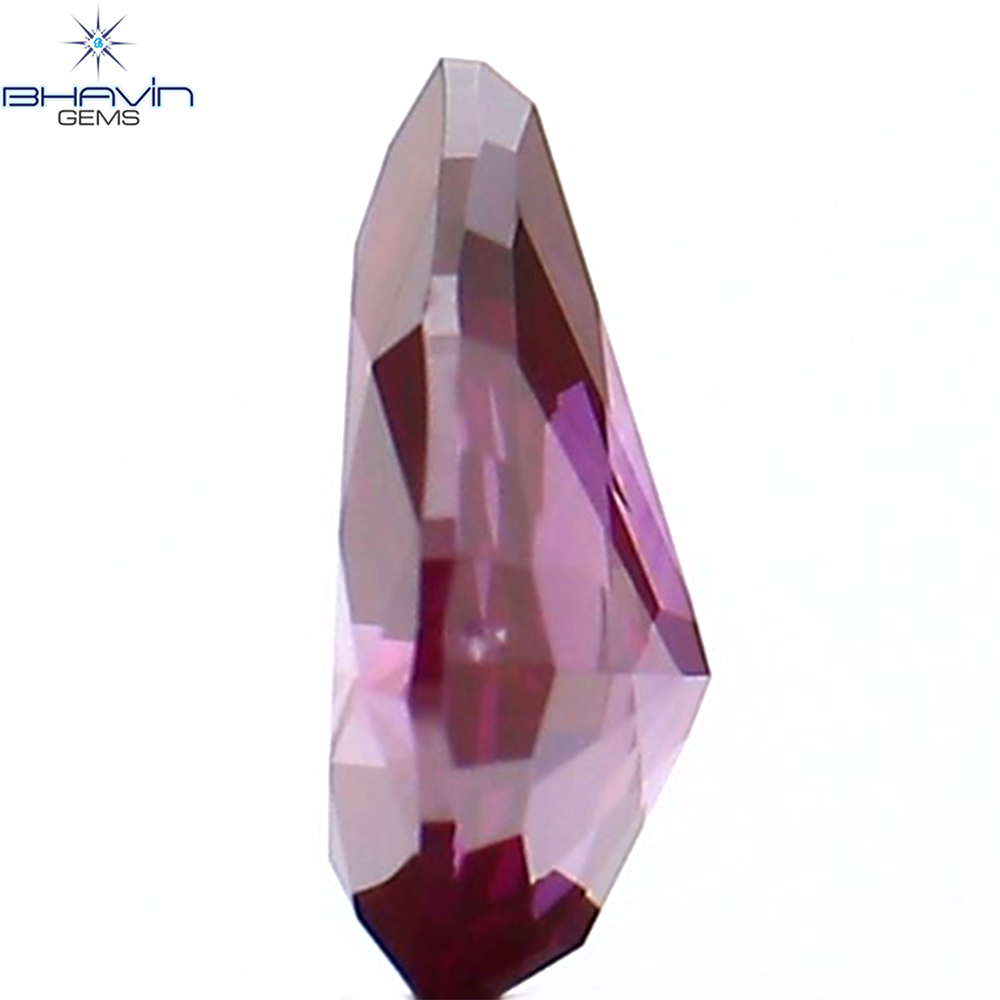0.41 CT Natural Pear Diamond Enhanced Pink Color Clarity VS1 (5.94 MM)