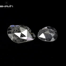 0.84 CT/2 Pcs Rosecut Polki Shape Natural Diamond White Color I3 Clarity (9.26 MM)