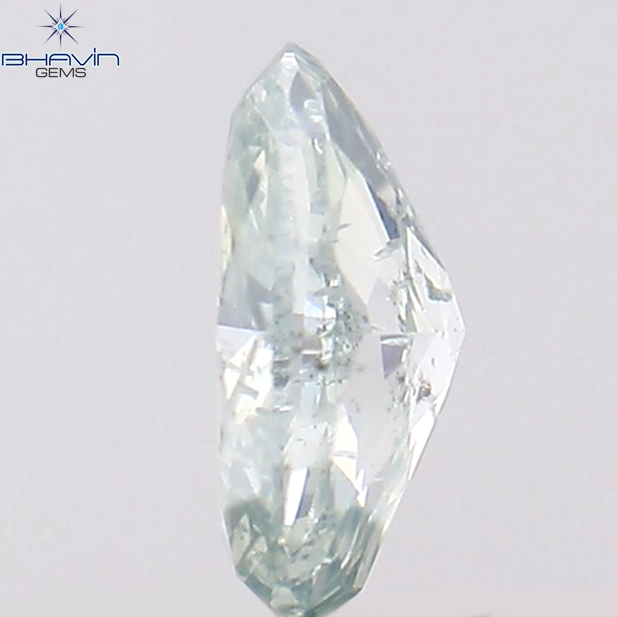 0.17 CT Natural Oval Diamond Enhanced Greenish Blue Color Clarity SI2 (4.15 MM)