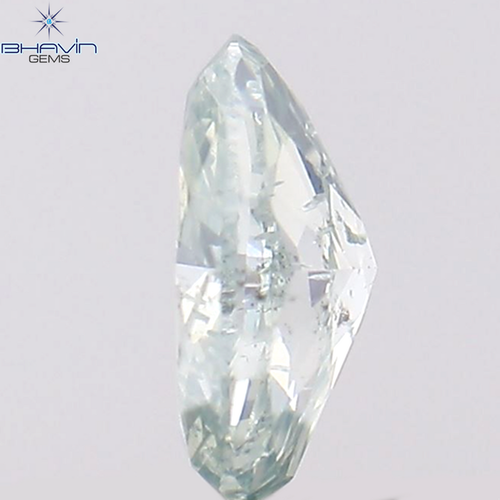 0.17 CT Oval Shape Natural Diamond Greenish Blue Color SI2 Clarity (4.15 MM)