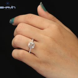 Emerald Diamond Natural Diamond Ring White Color Gold Ring Engagement Ring