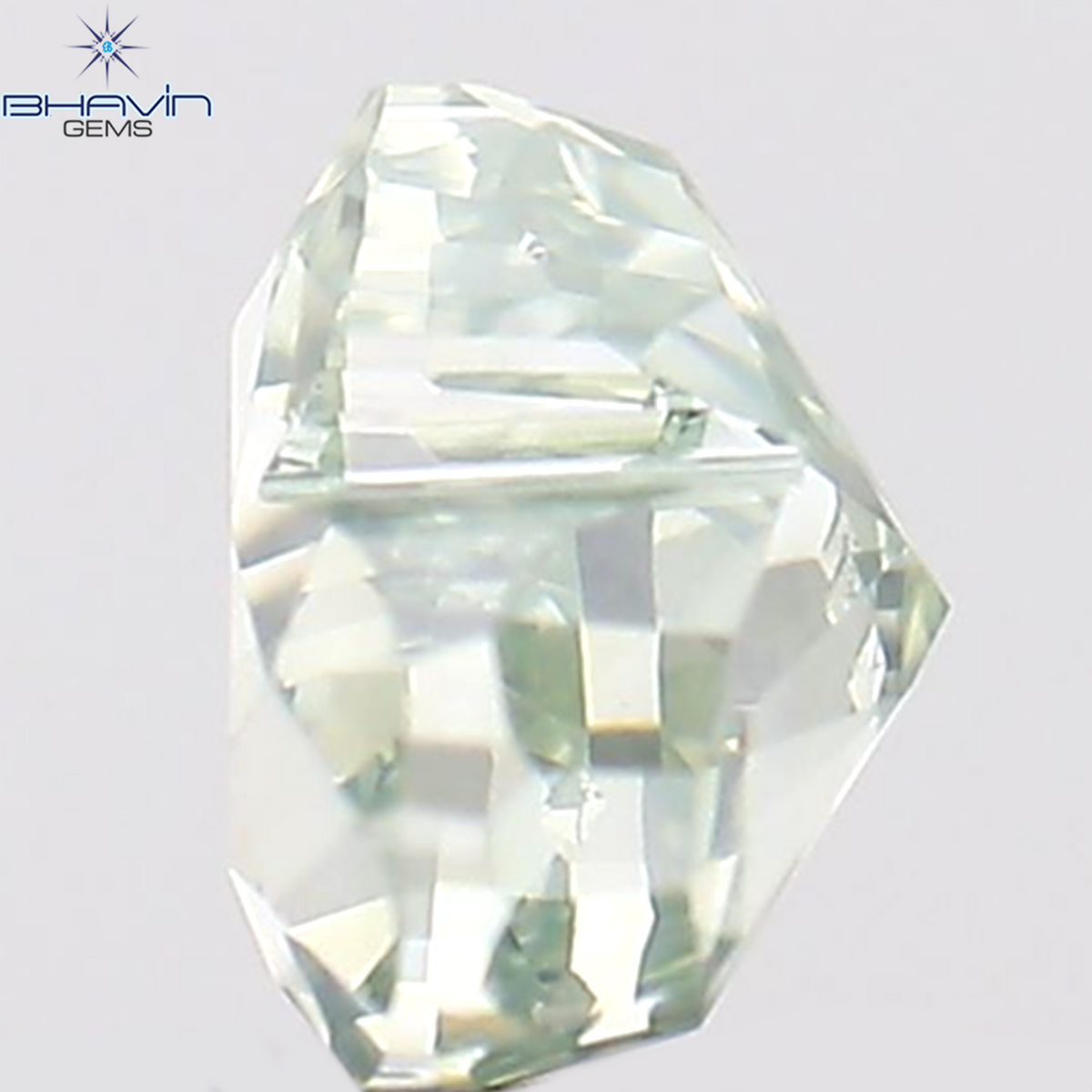 0.30 CT ハートシェイプ 天然ダイヤモンド 緑がかった青色 I1 クラリティ (4.22 MM)