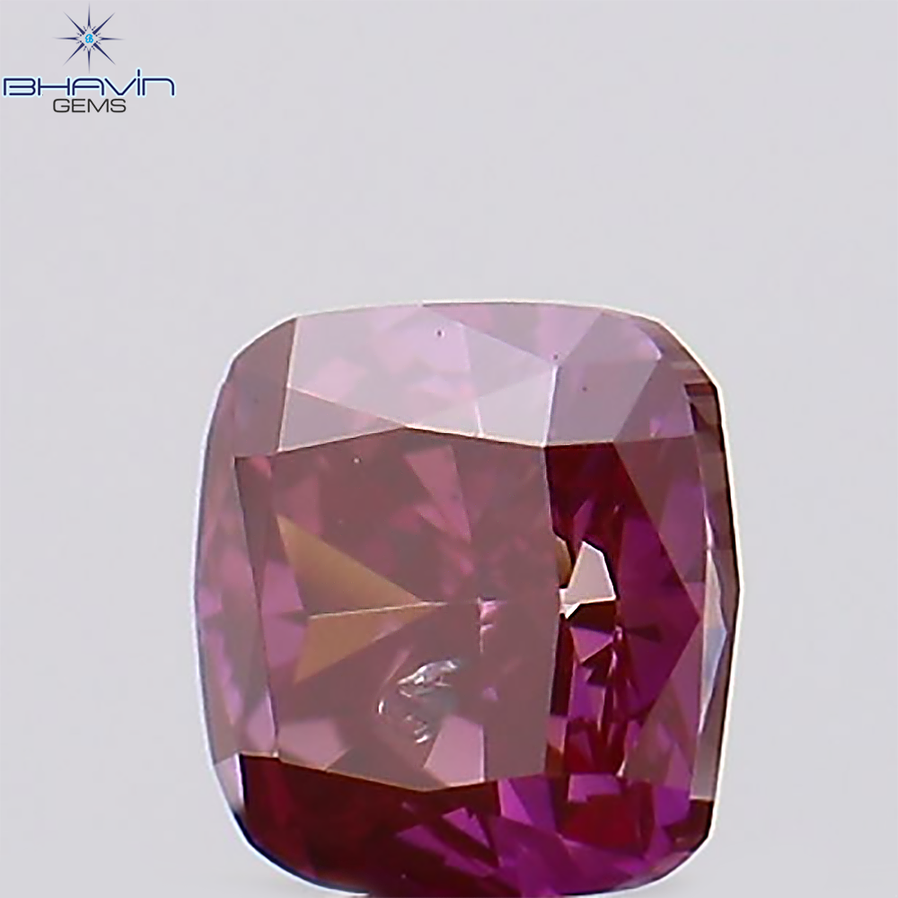 0.15 CT、クッション ダイヤモンド、ピンク色、クラリティ SI1 (2.85 MM)