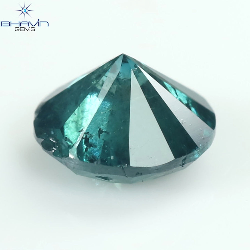0.61 CT ラウンド ダイヤモンド 天然ダイヤモンド ブルー カラー I3 クラリティ (5.22 MM)