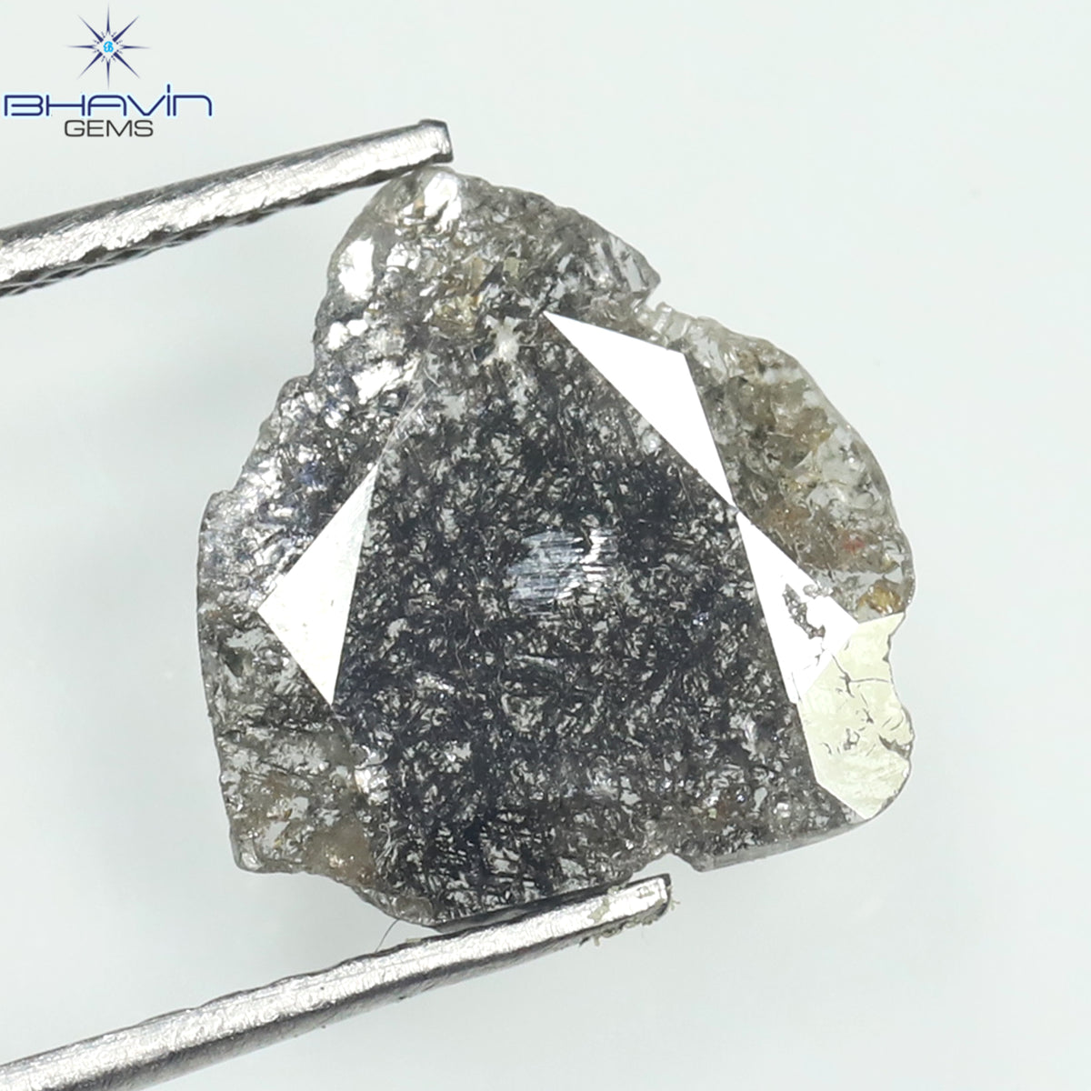 1.20 CT Slice Natural Diamond Salt And Pepper Color Clarity I3 (10.38 MM)