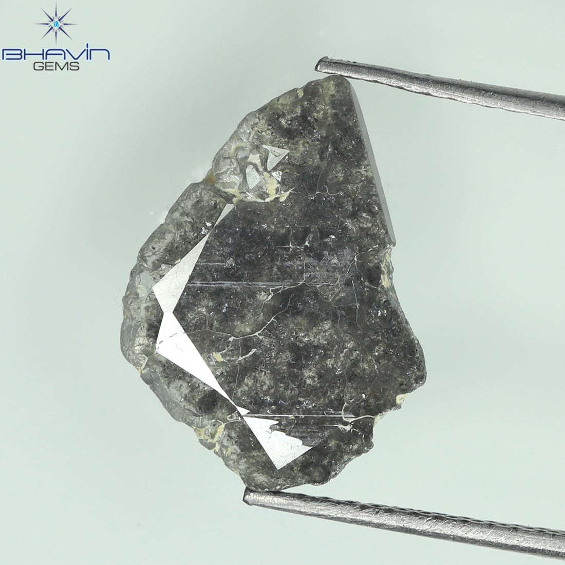 2.28 CT Slice Natural Diamond Salt And Pepper Color Clarity I3 (13.30 MM)