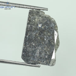 1.59 CT スライス シェイプ ナチュラル ダイヤモンド ソルト アンド ペッパー カラー I3 クラリティ (12.50 MM)