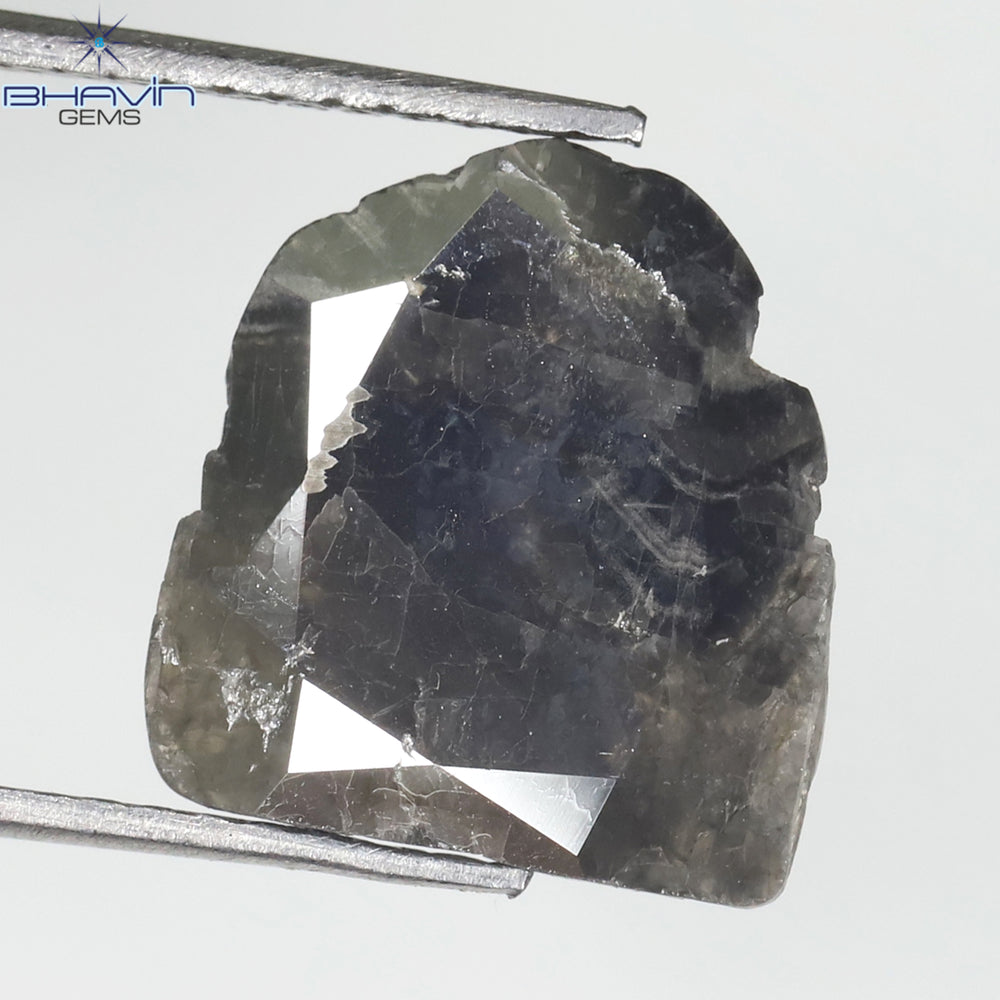 1.56 CT スライス シェイプ ナチュラル ダイヤモンド ブラック カラー I3 クラリティ (11.90 MM)
