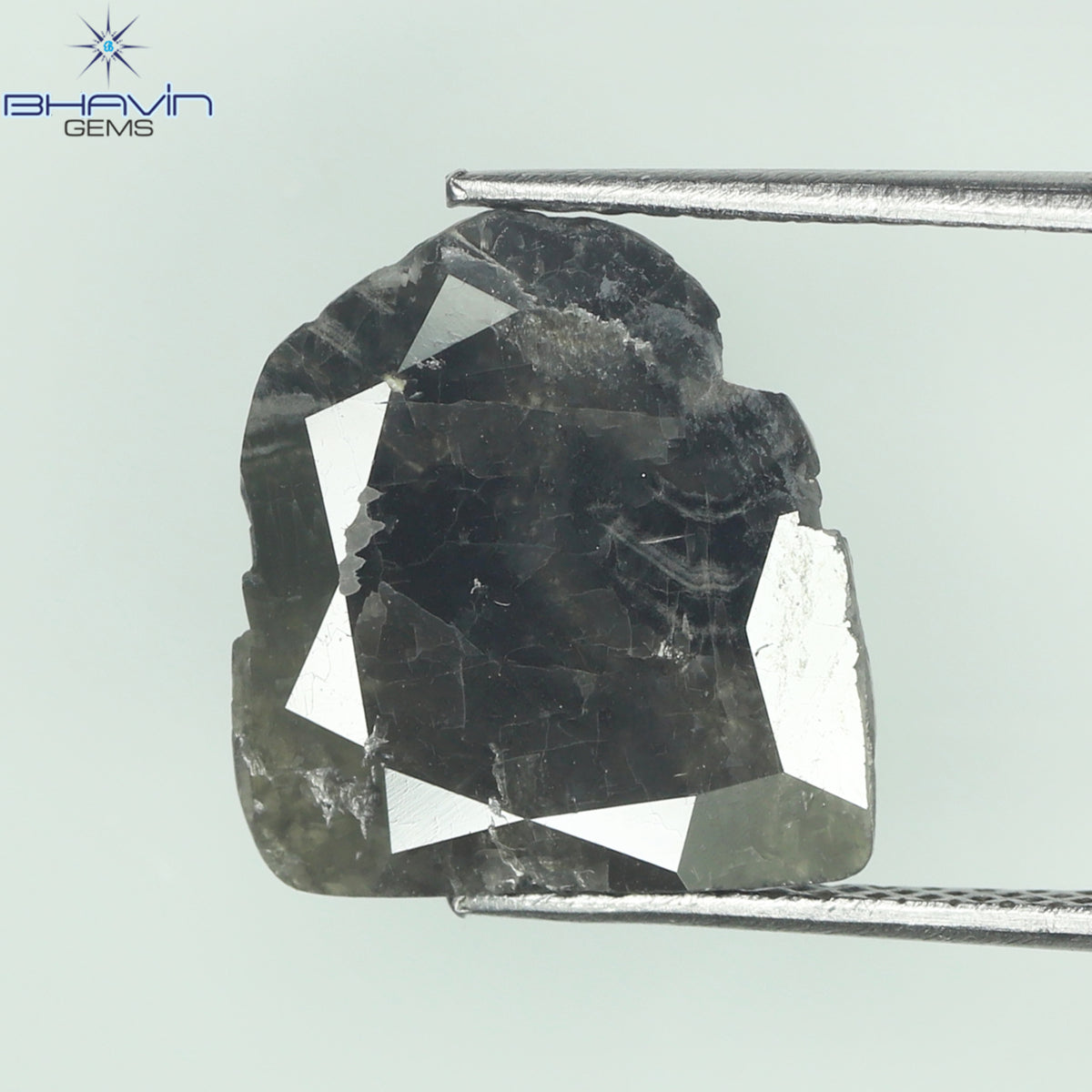 1.56 CT Slice Natural Diamond Black Color Clarity I3 (11.90 MM)