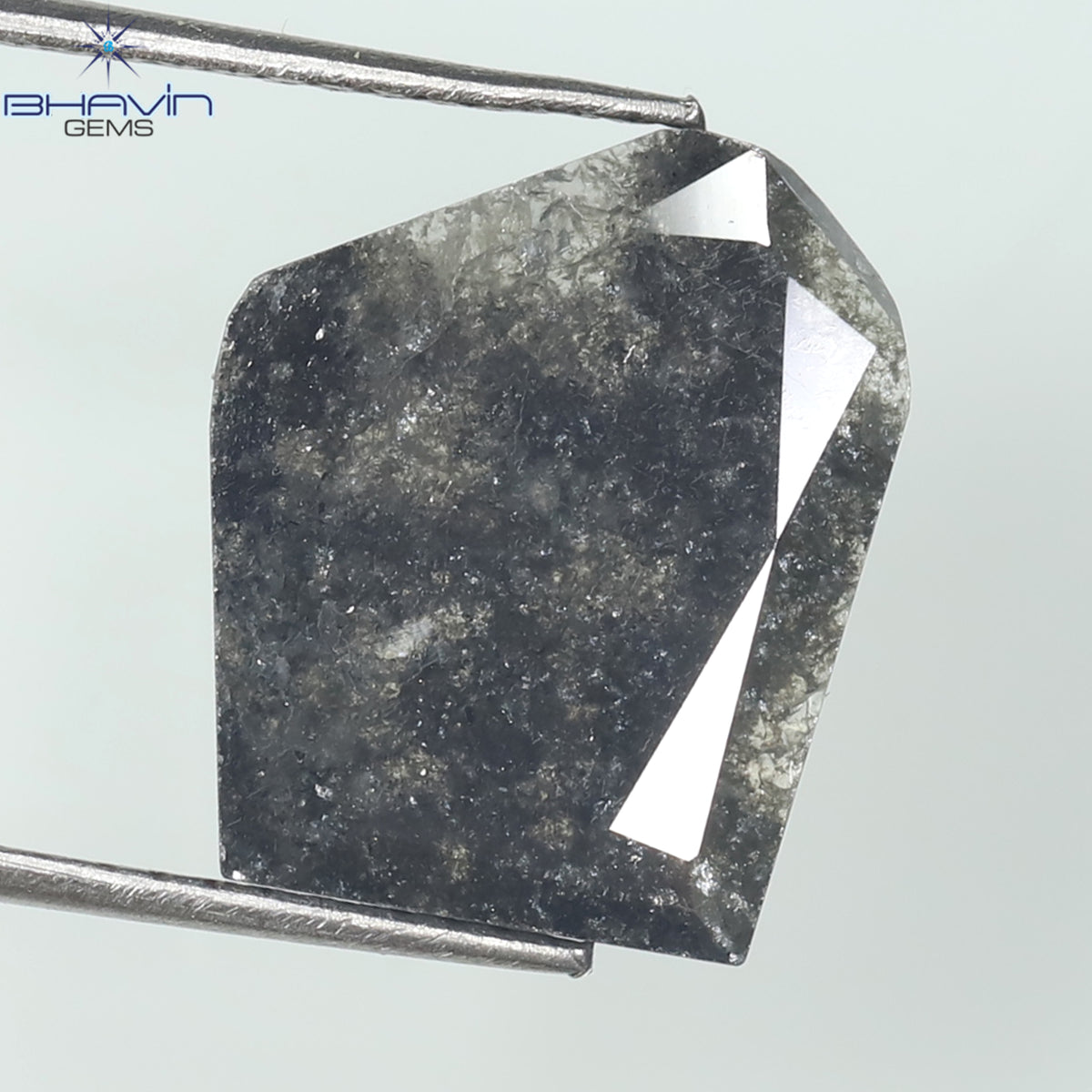 2.69 CT Slice Natural Diamond Salt And Pepper Color Clarity I3 (12.60 MM)