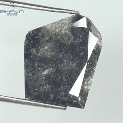 2.69 CT スライス シェイプ ナチュラル ダイヤモンド ソルト アンド ペッパー カラー I3 クラリティ (12.60 MM)