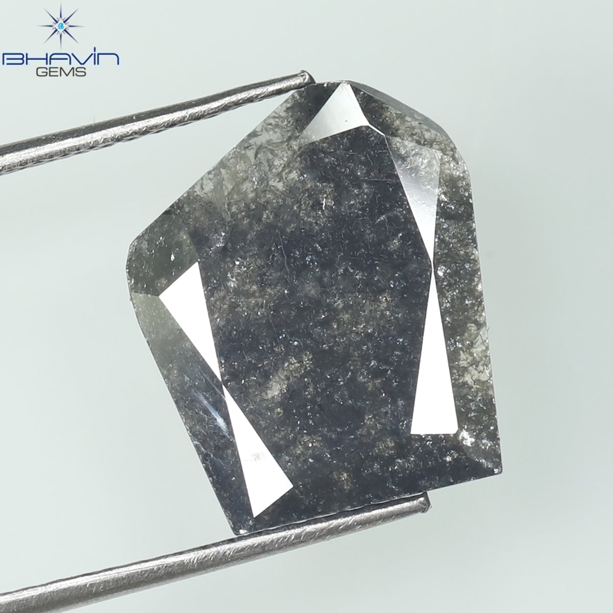 2.69 CT Slice Natural Diamond Salt And Pepper Color Clarity I3 (12.60 MM)