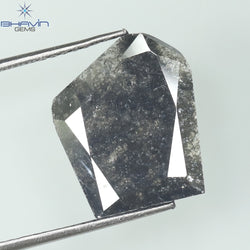 2.69 CT Slice Shape Natural Diamond Salt And Pepper Color I3 Clarity (12.60 MM)