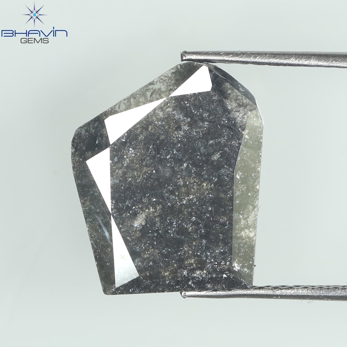 2.69 CT Slice Natural Diamond Salt And Pepper Color Clarity I3 (12.60 MM)