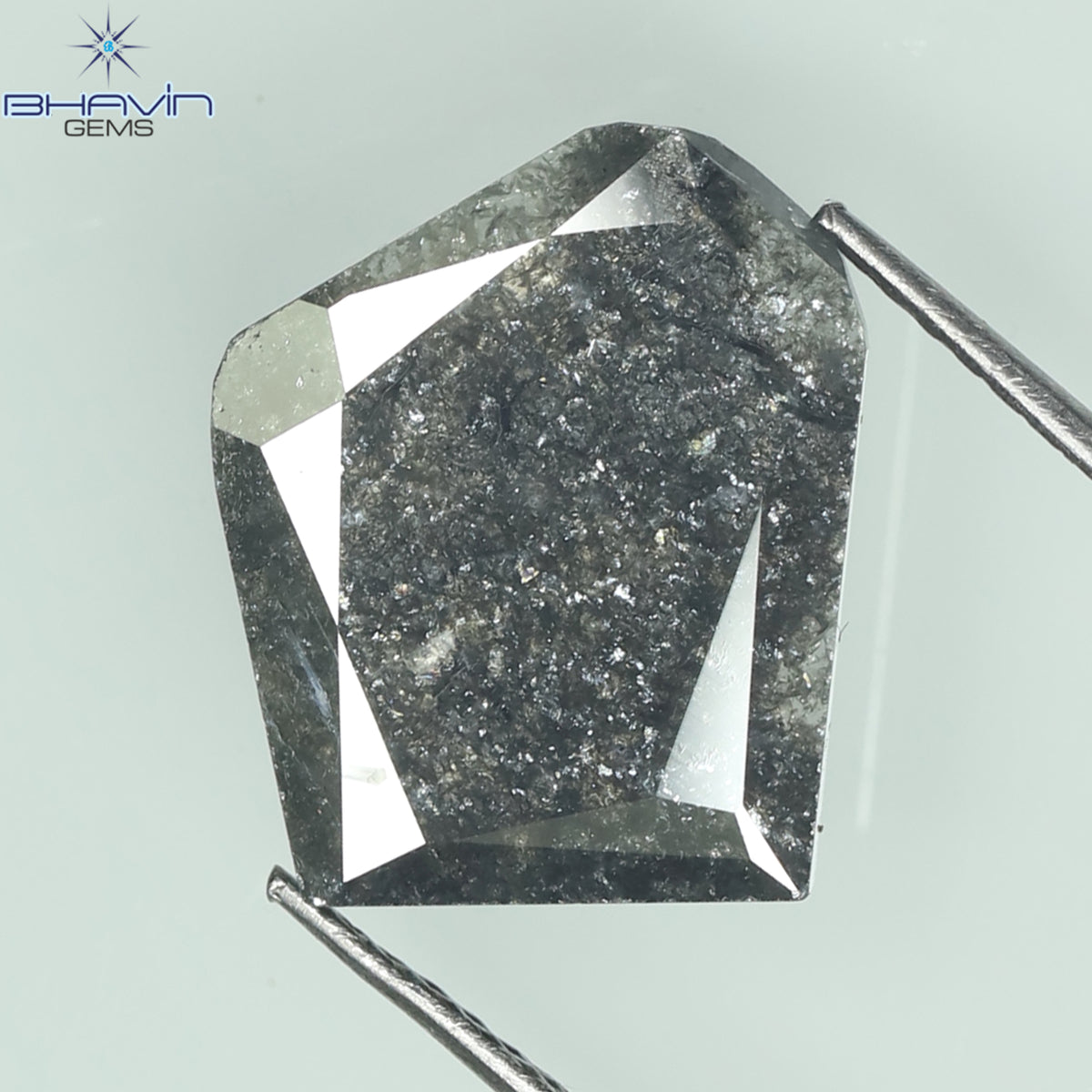 2.69 CT Slice Natural Diamond Salt And Pepper Color Clarity I3 (12.60 MM)