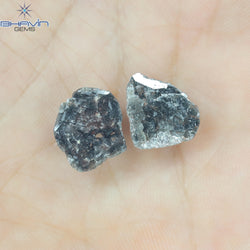 3.06 PCS Slice Shape Natural Diamond Salt And Pepper Color I3 Clarity (12.60 MM)