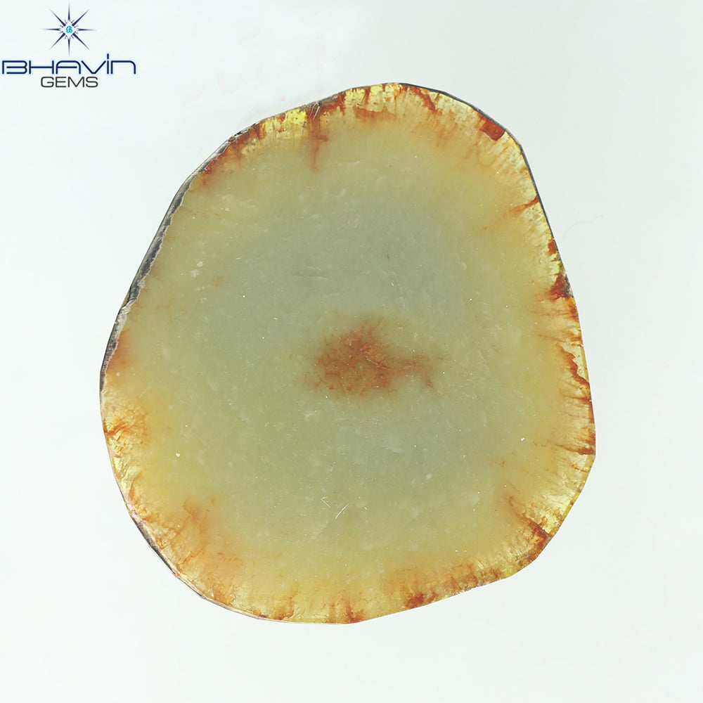 12.29 CT Slice Natural Brownish Grayish Yellow Diamond Clarity I3 (26.46 MM)