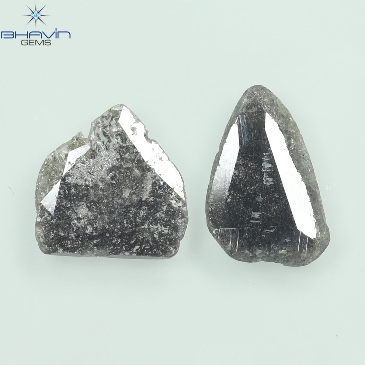 2.03 CT スライス シェイプ ナチュラル ダイヤモンド ソルト アンド ペッパー カラー I3 クラリティ (11.00 MM)