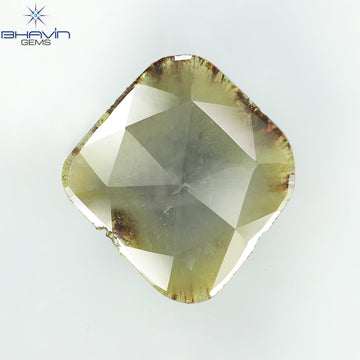 12.24ct ノーカット スライス ローズカット ダイヤモンド 天然 ルース ダイヤモンド ブラウン グレイッシュ イエロー ダイヤモンド ギフト ダイヤモンド ジュエリー ダイヤモンド リング EP35-7