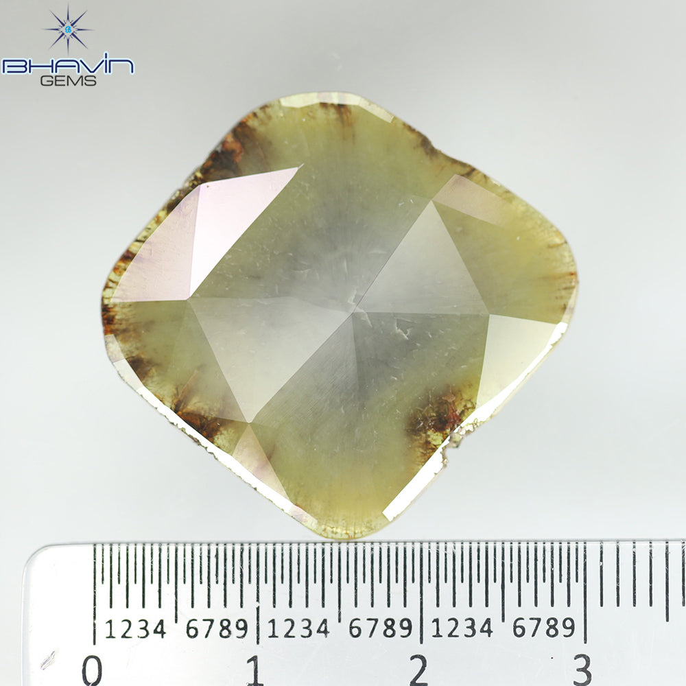 12.24ct ノーカット スライス ローズカット ダイヤモンド 天然 ルース ダイヤモンド ブラウン グレイッシュ イエロー ダイヤモンド ギフト ダイヤモンド ジュエリー ダイヤモンド リング EP35-7