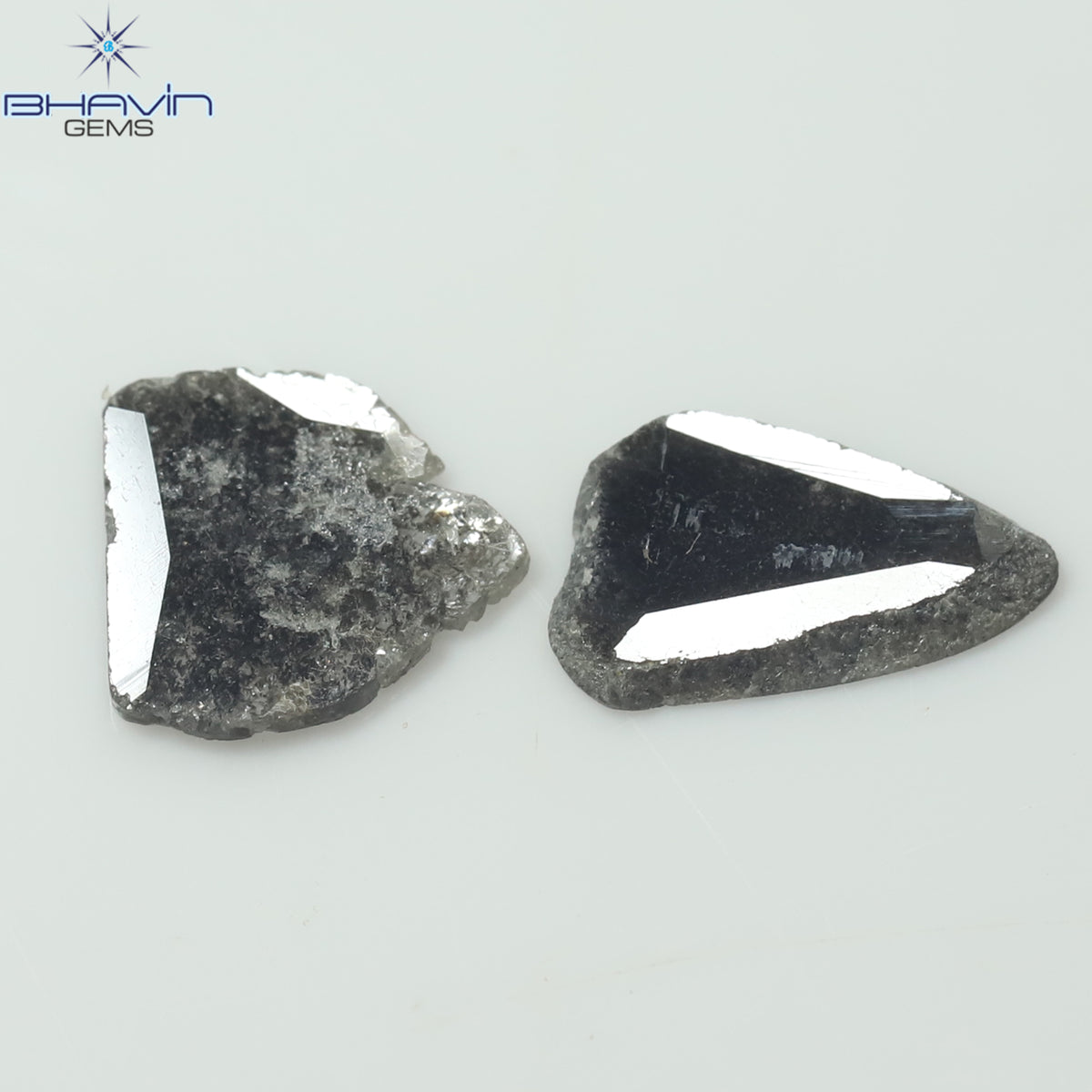 2.03 CT スライス シェイプ ナチュラル ダイヤモンド ソルト アンド ペッパー カラー I3 クラリティ (11.00 MM)