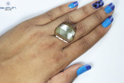 12.24 CT, Uncut Slice Rosecut Diamond, Natural Loose Diamond, Brownish Grayish Yellow Diamond, Gifts, Diamond, Jewelry, Diamond Ring, EP35-7