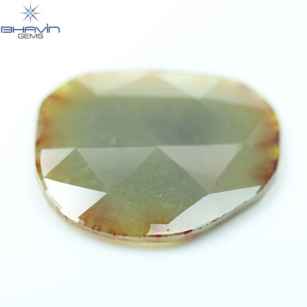 12.29 CT Slice Natural Brownish Grayish Yellow Diamond Clarity I3 (26.46 MM)