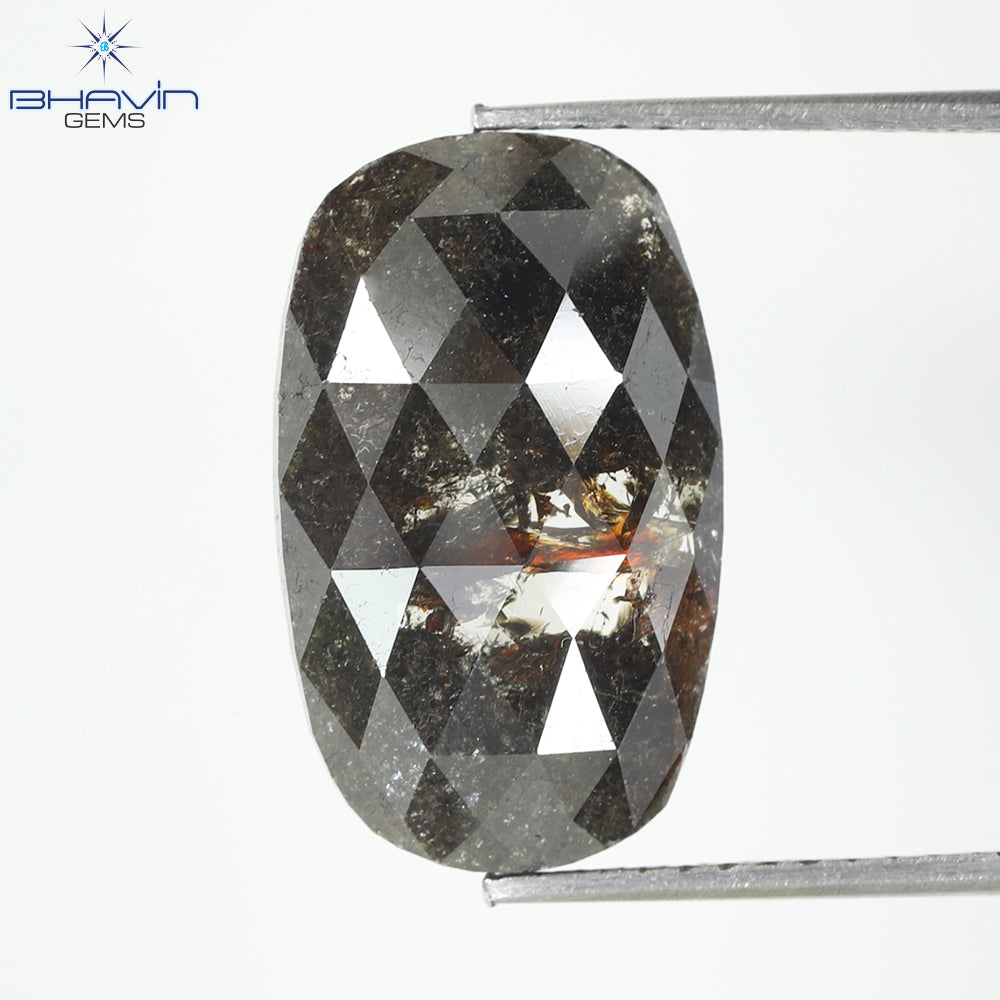 5.53 CT, Oval Slice Diamond Brown Red Diamond Color, Clarity Opaque