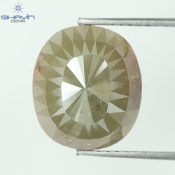 7.91 CT, Oval Diamond Brown Green Yellow Color, Clarity Opaque