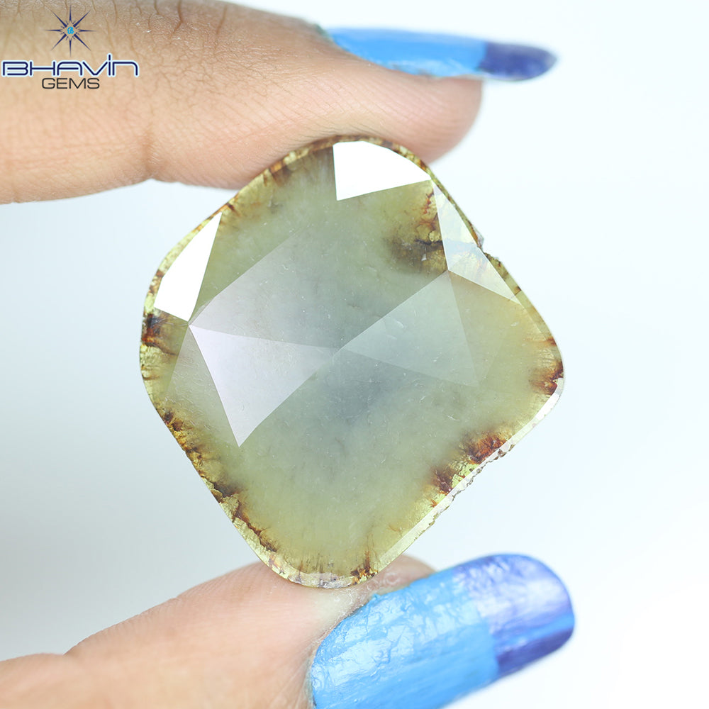14.46ct ノーカット スライス ローズカット ダイヤモンド 天然 ルース ダイヤモンド ブラウン グレイッシュ イエロー ダイヤモンド ギフト ダイヤモンド ジュエリー ダイヤモンド リング EP35-8