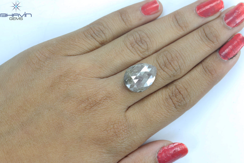 10.75 CT, Pear Diamond Ice Diamond Color, Clarity Opaque