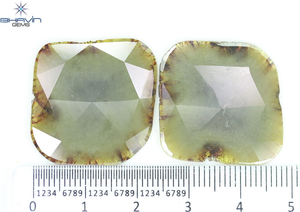 26.07 CT,2 Pcs Uncut Slice Rosecut Shape, Loose Diamond, Clarity I3