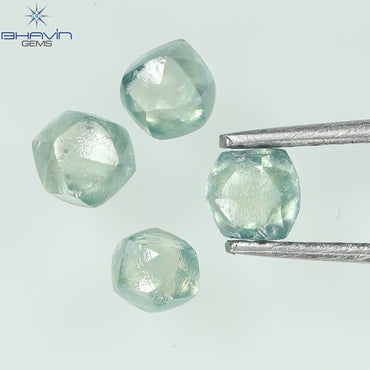1.08 CT, Rough Shape, Natural Diamond, Greenish Blue Color, VS2 Clarity (3.23 MM)
