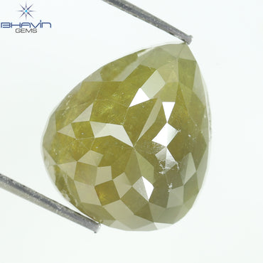 8.16 CT, Pear Modified Brown Green Yellow Natural Diamond,(13.28 MM)